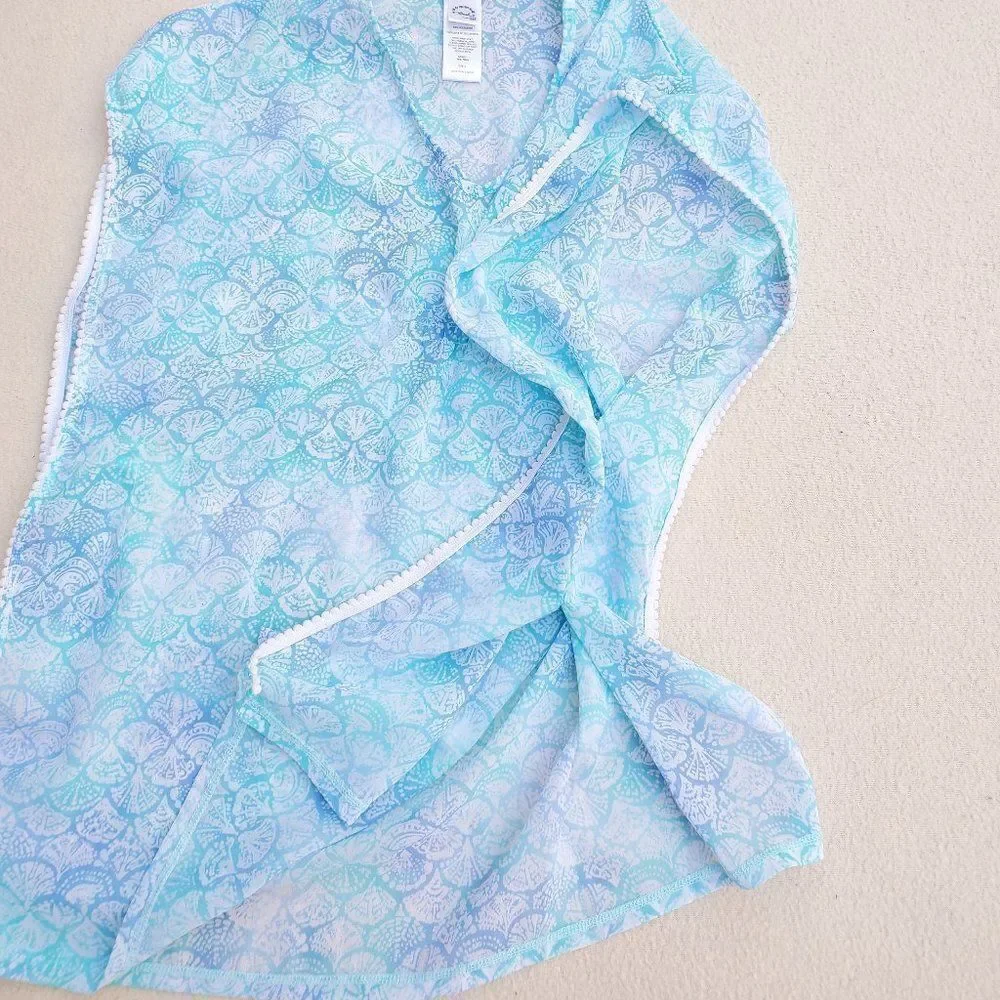 Summer Crush seashell print 2 piece bikini with matching swim suit cover